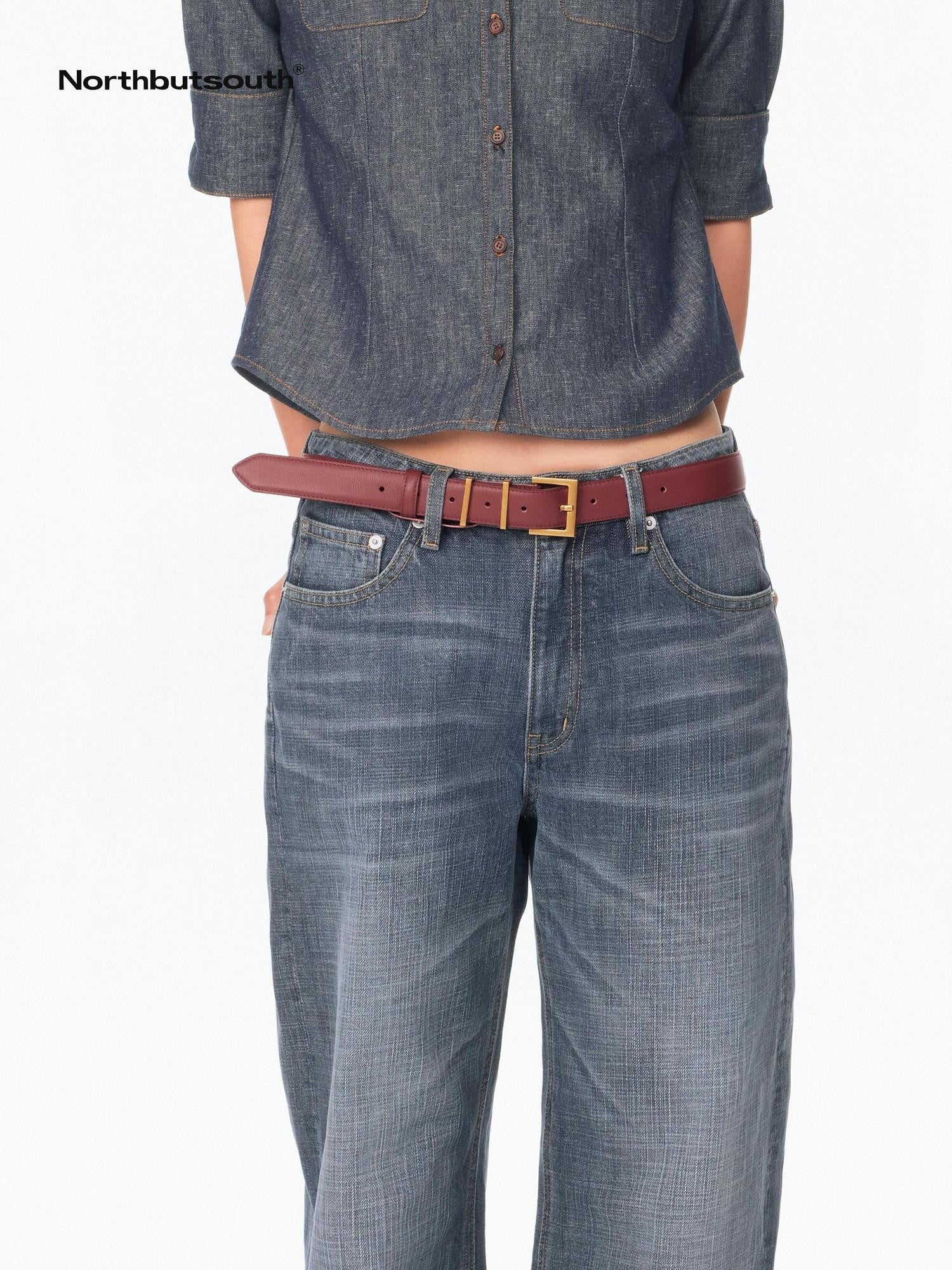 Northbutsouth Brass Single Side Buckle Small Square Head Women&