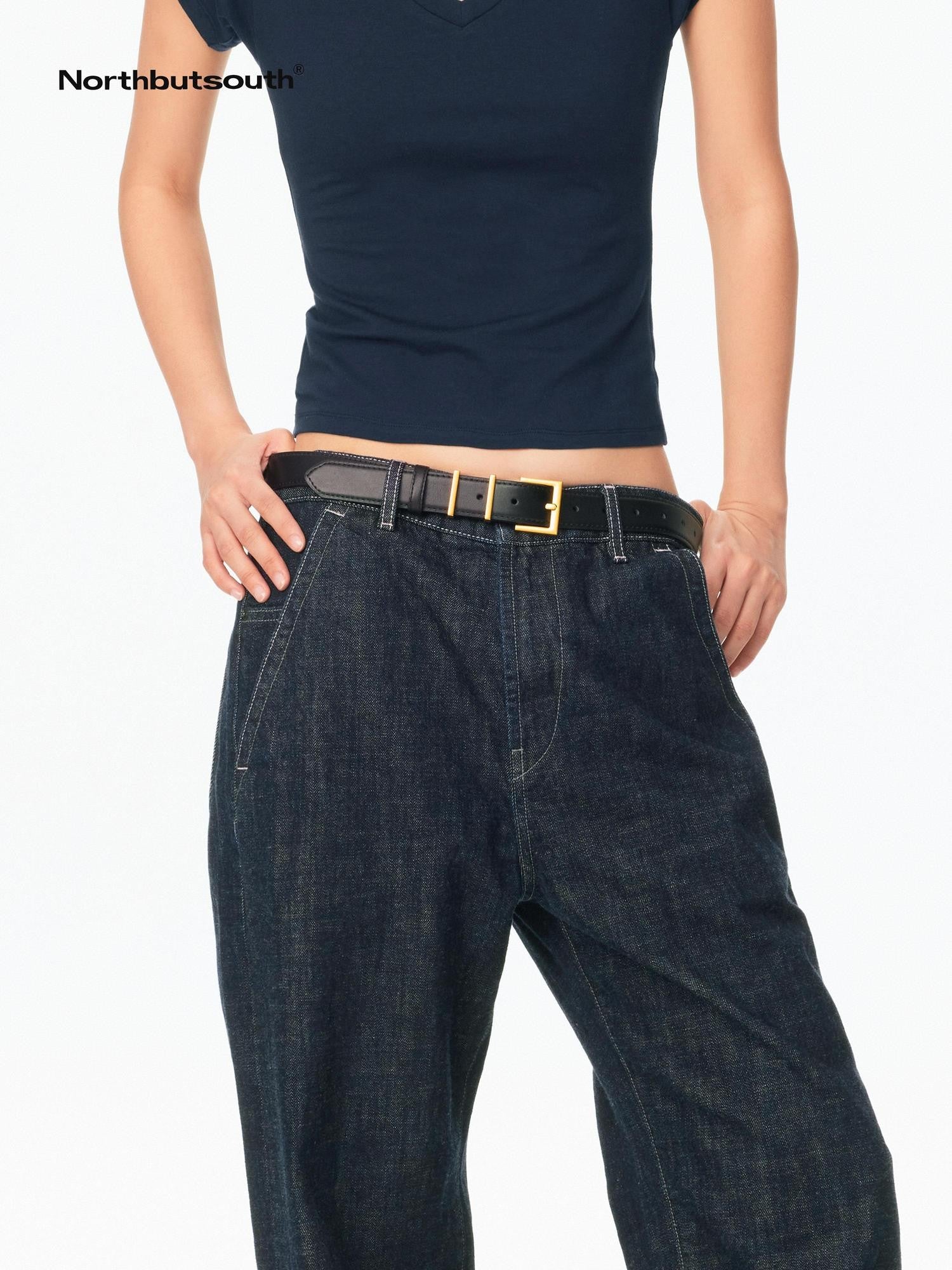 Northbutsouth Brass Single Side Buckle Small Square Head Women&