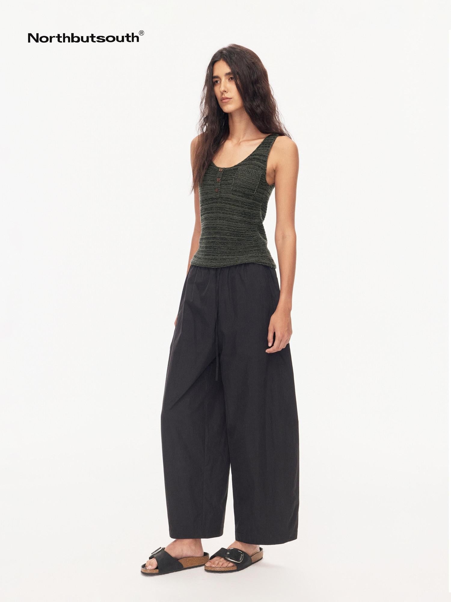 Northbutsouth Breathable Drawstring Split Curved Seam Women&