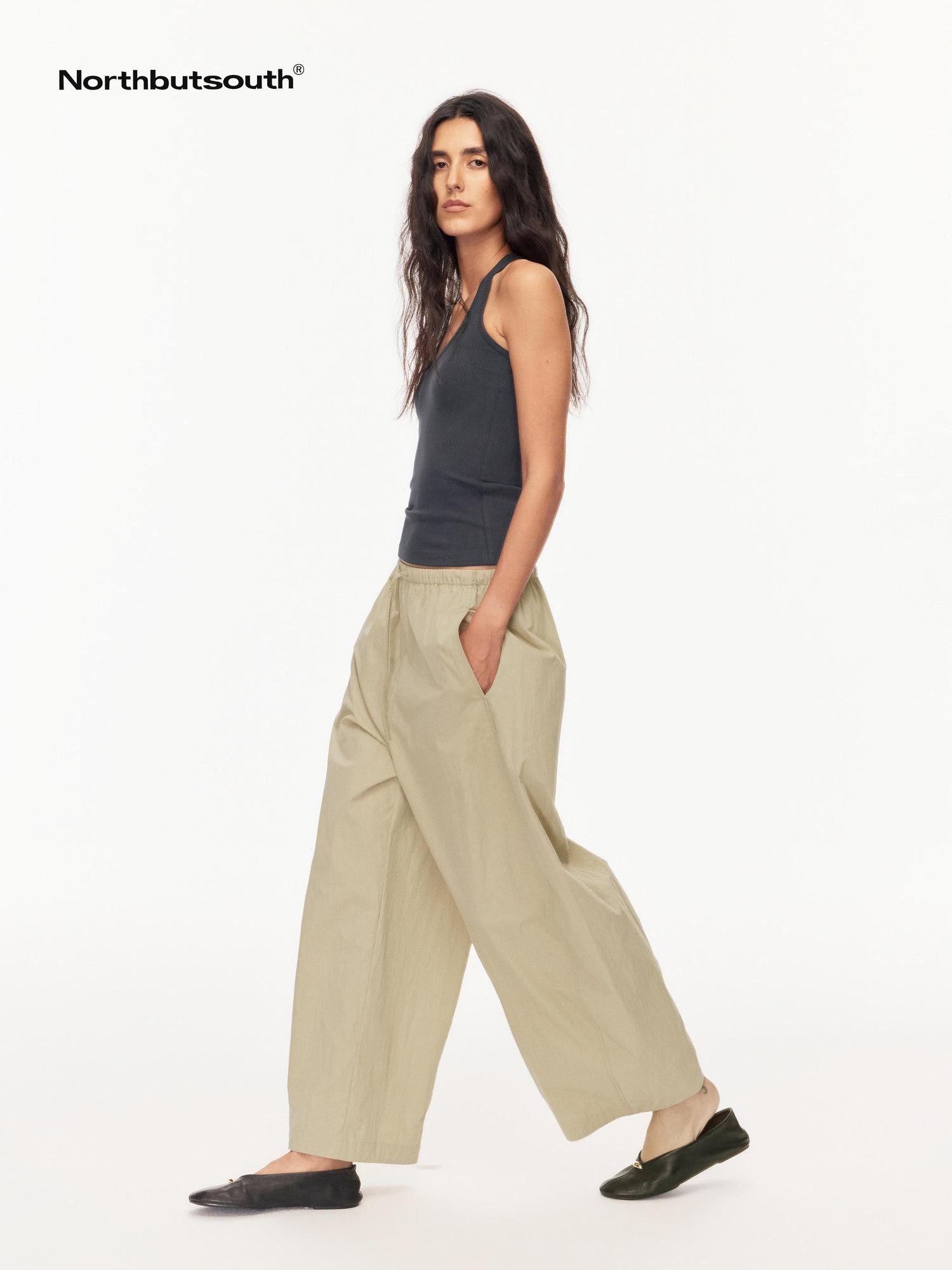 Northbutsouth Breathable Drawstring Split Curved Seam Women&