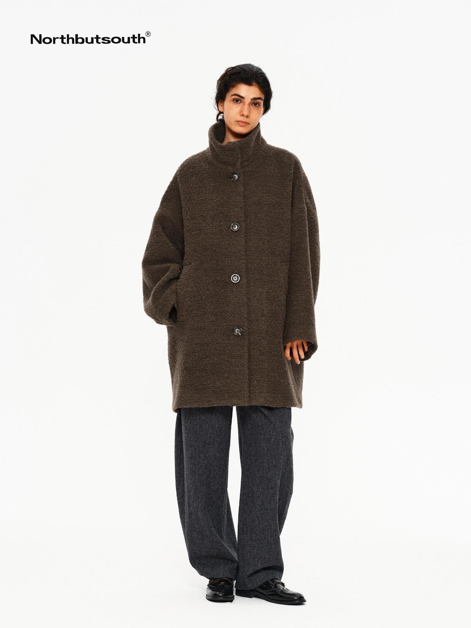 Northbutsouth Brown Textured Cocoon Women&