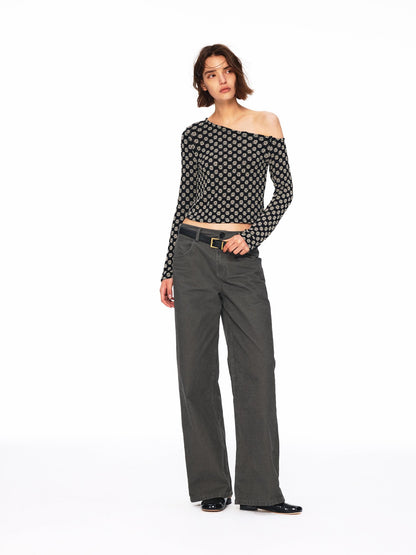 Northbutsouth Bubble Texture Openwork Knit Floral Women&