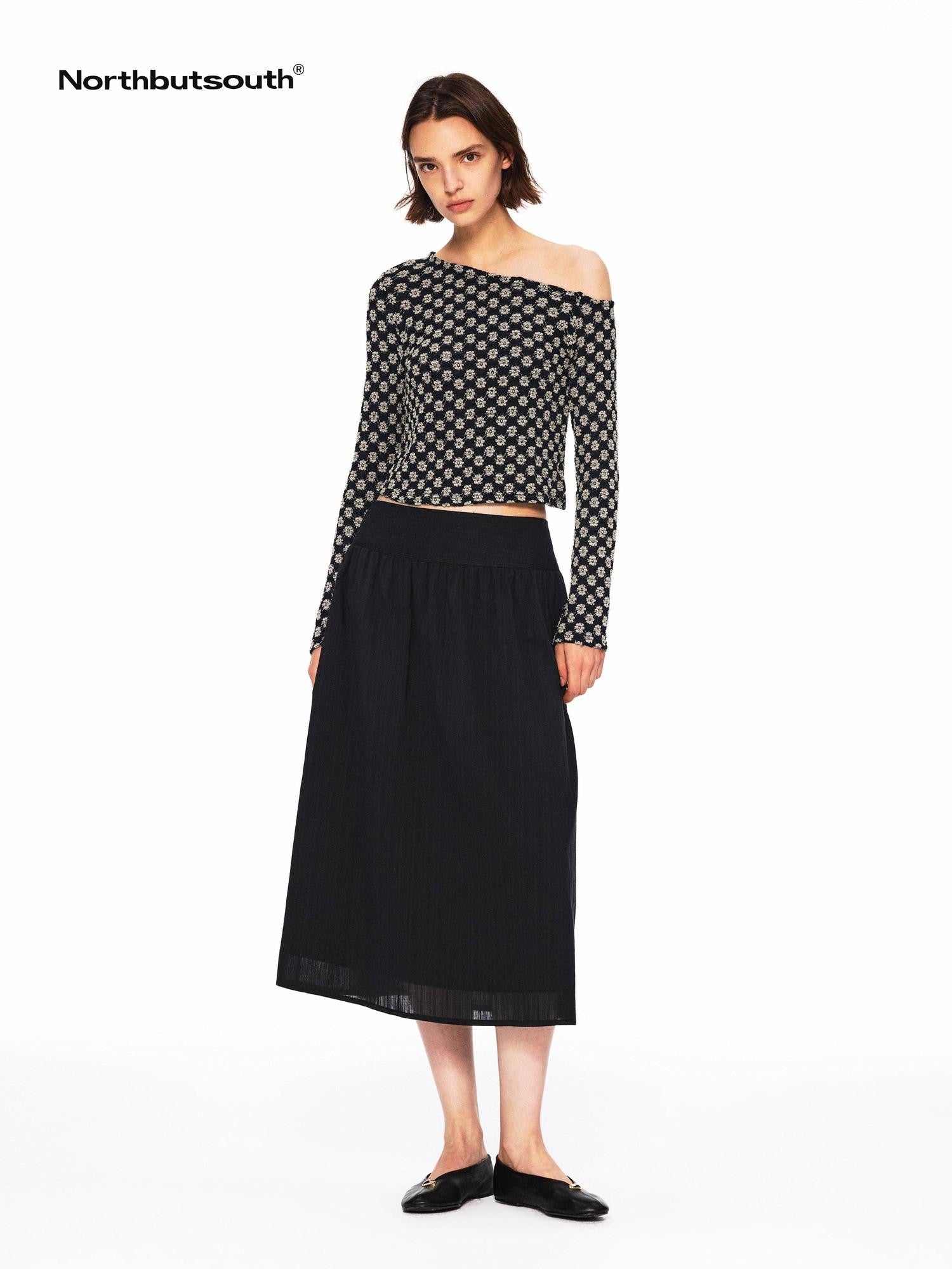 Northbutsouth Bubble Texture Openwork Knit Floral Women&