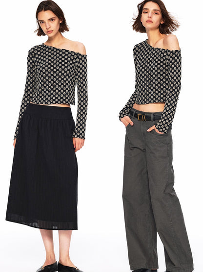Northbutsouth Bubble Texture Openwork Knit Floral Women&