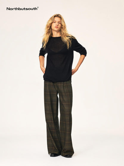 Northbutsouth Casual Rolled Edge Loose Knit Women&