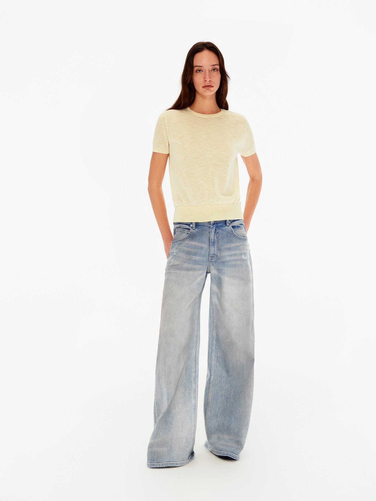 Northbutsouth Chalk Blue Washed Whisker Distressed Women&