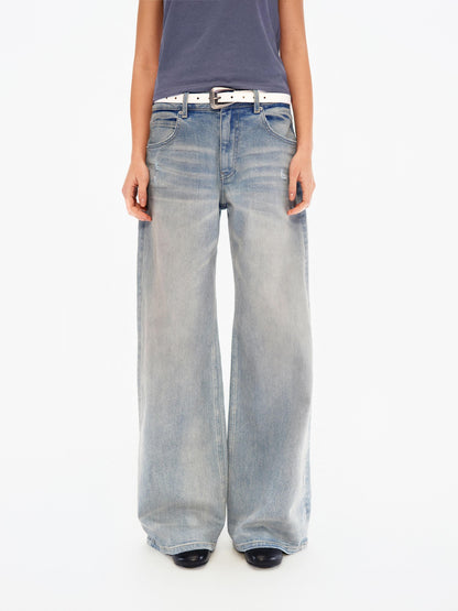 Northbutsouth Chalk Blue Washed Whisker Distressed Women&