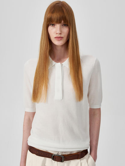 Northbutsouth Classic Black White Polo Collar Knit Top
