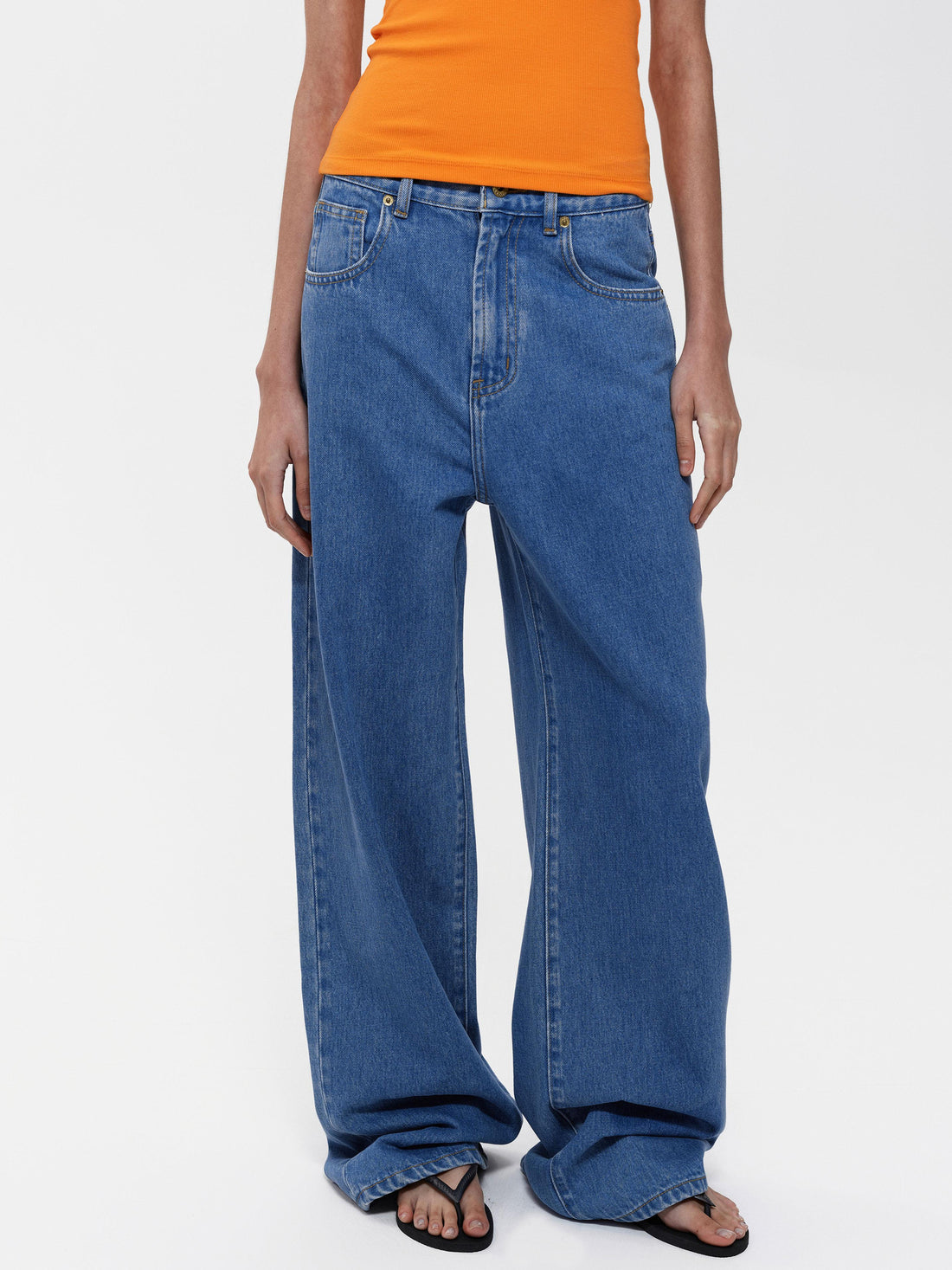 Northbutsouth Classic Blue Straight Leg Low Rise Casual Denim Pants