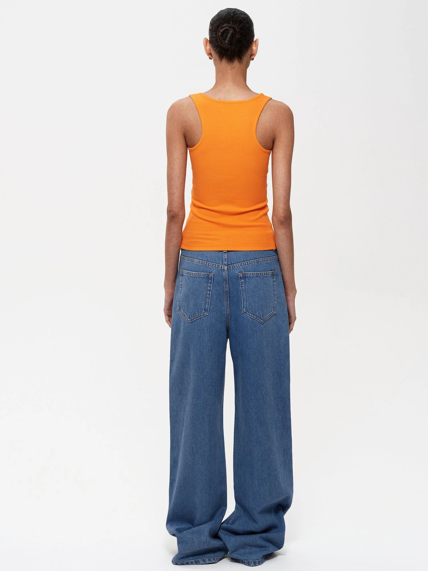 Classic Blue Straight Leg Low Rise Casual Denim Pants