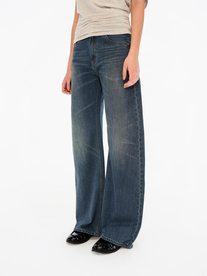 Northbutsouth Classic Blue Whisker Fade Tapered Mid Rise Women&