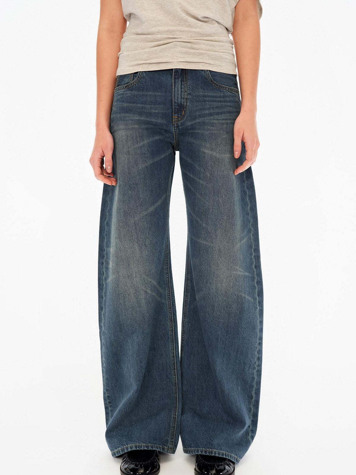 Northbutsouth Classic Blue Whisker Fade Tapered Mid Rise Women&