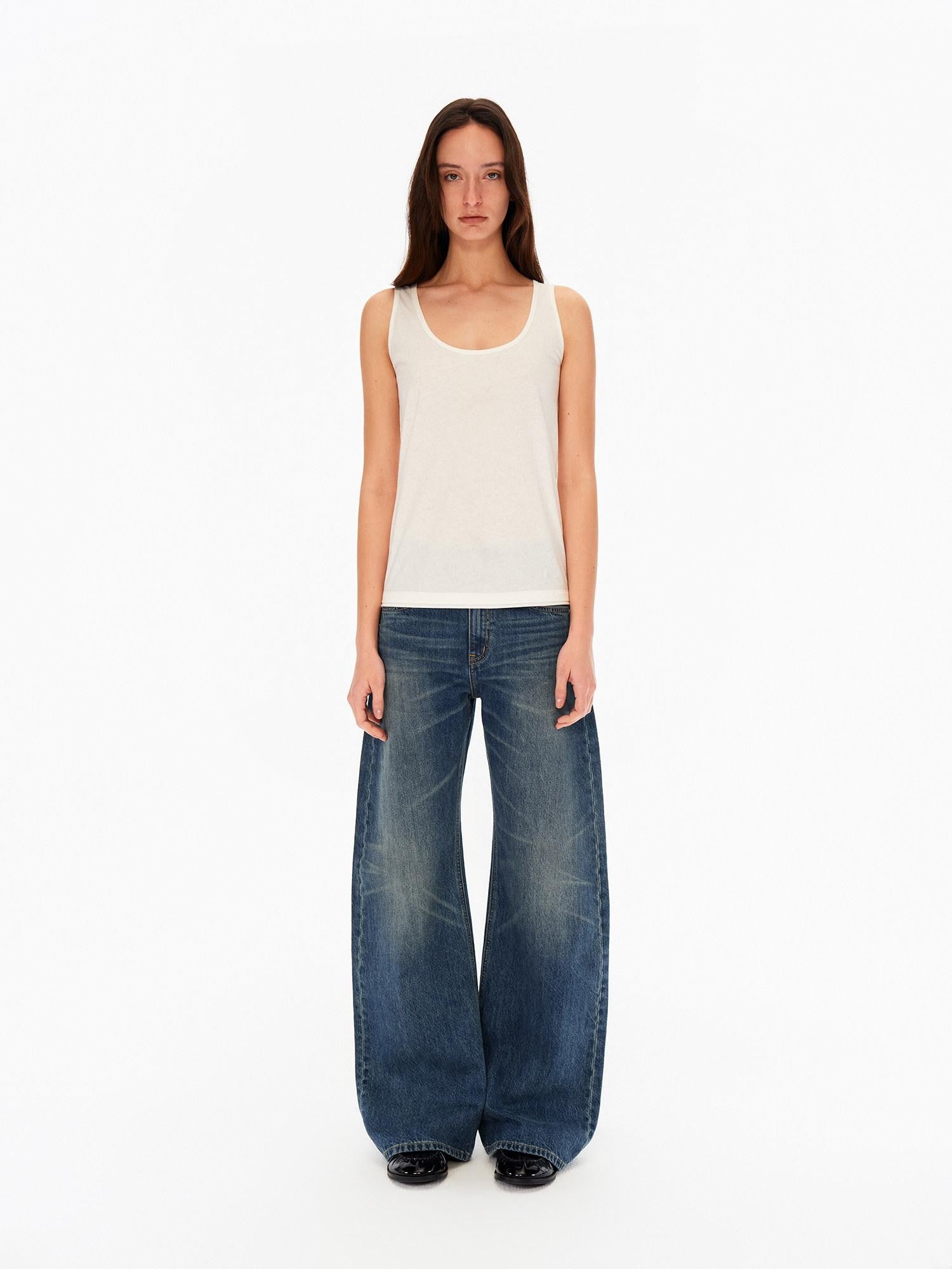 Northbutsouth Classic Blue Whisker Fade Tapered Mid Rise Women&