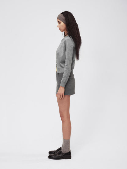 Northbutsouth Classic Contrast Mother Of Pearl Button Lightweight Wool Cardigan