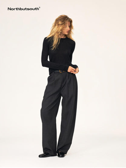 Northbutsouth Classic Crew Neck Knit Wool Blend Women&