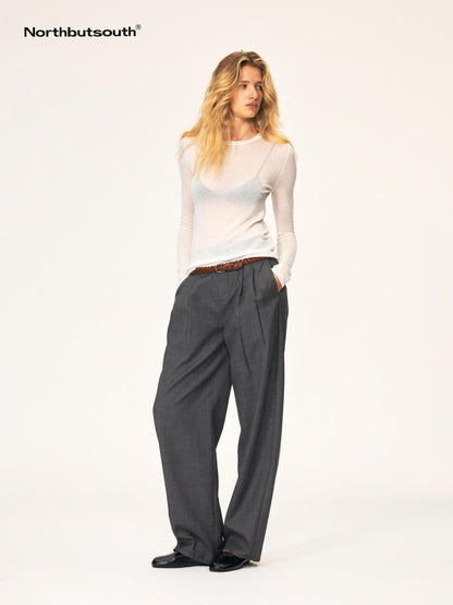 Northbutsouth Classic Crew Neck Knit Wool Blend Women&
