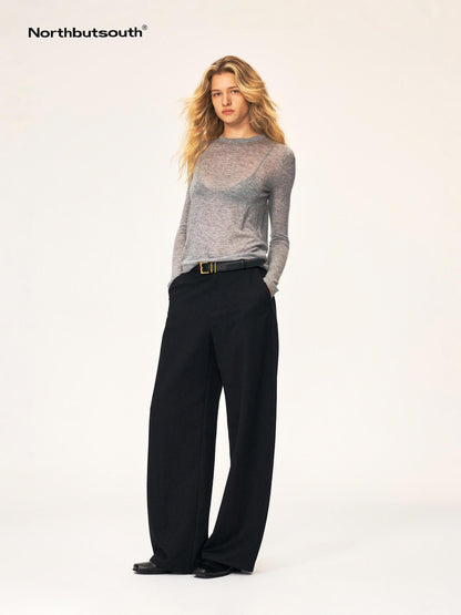 Northbutsouth Classic Crew Neck Knit Wool Blend Women&