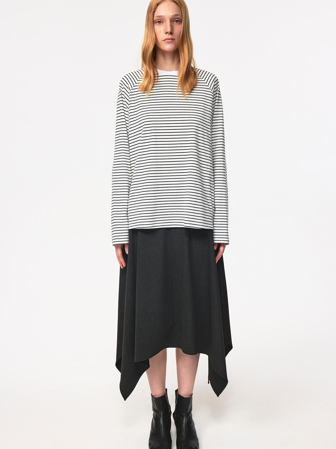 Northbutsouth Classic Crew Neck Raglan Sleeve Striped Relaxed Fit T-shirt