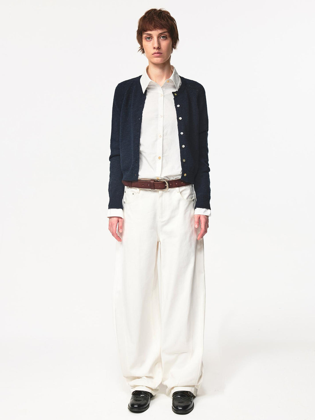 Northbutsouth Classic Crewneck Textured Raglan Sweater Cardigan