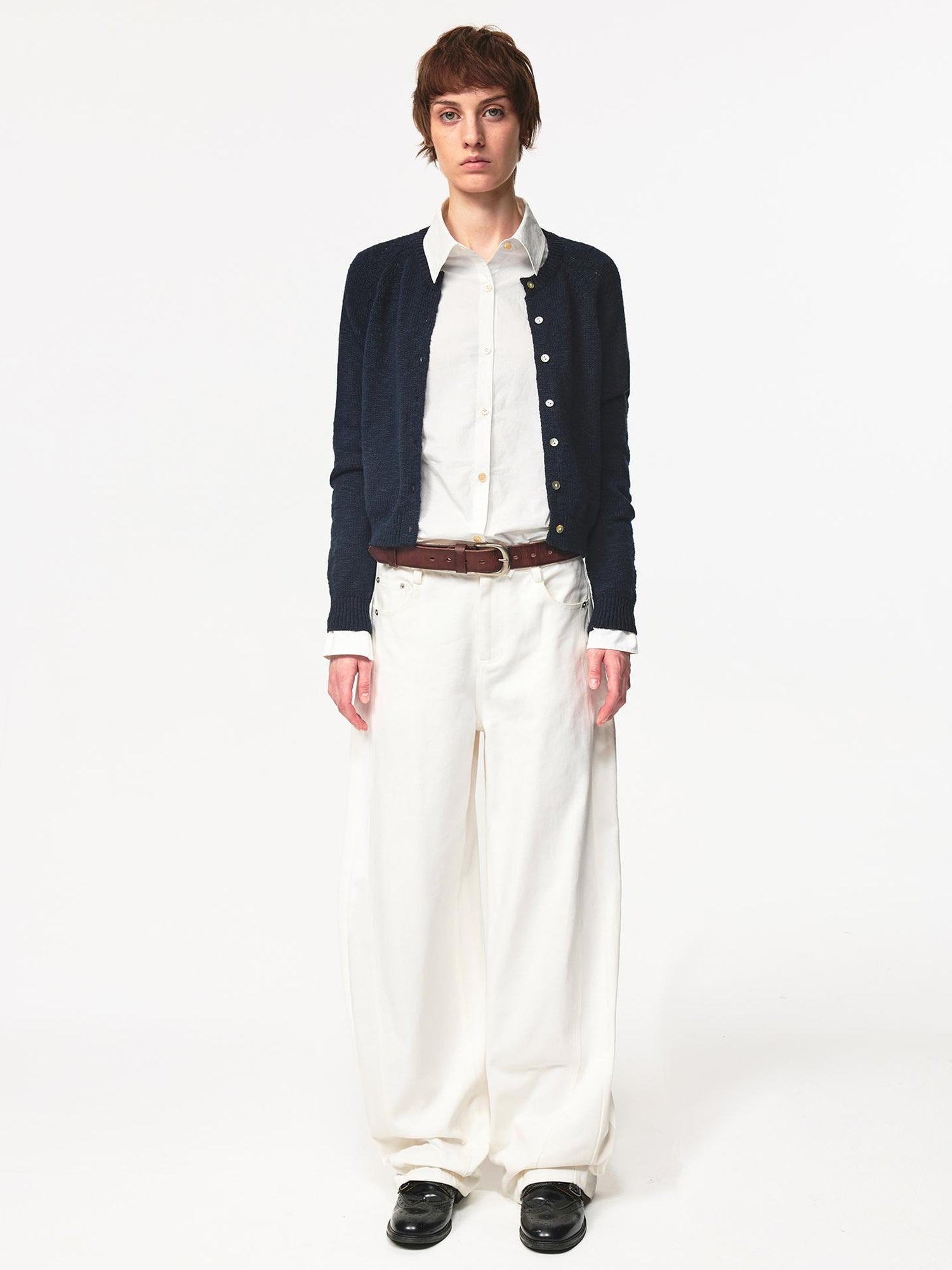 Northbutsouth Classic Crewneck Textured Raglan Sweater Cardigan
