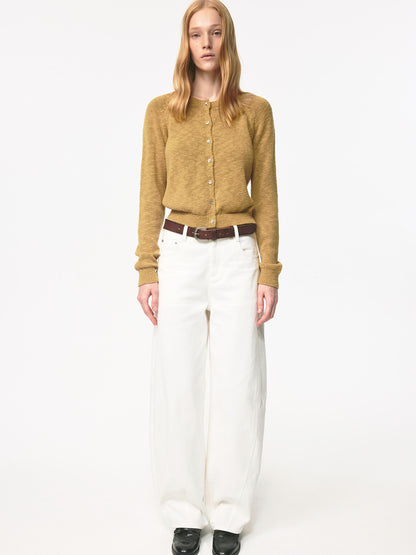Northbutsouth Classic Crewneck Textured Raglan Sweater Cardigan