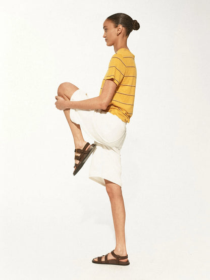 Classic Hemp Striped Relaxed Fit Casual T-Shirt