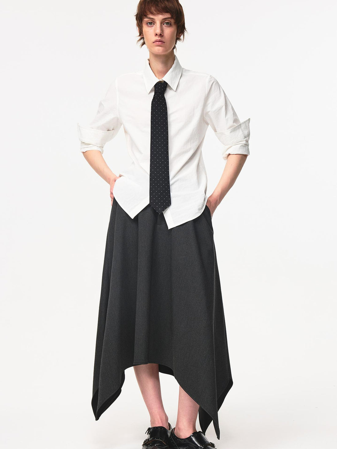 Northbutsouth Classic Layered Cotton Washed Textured White Shirt