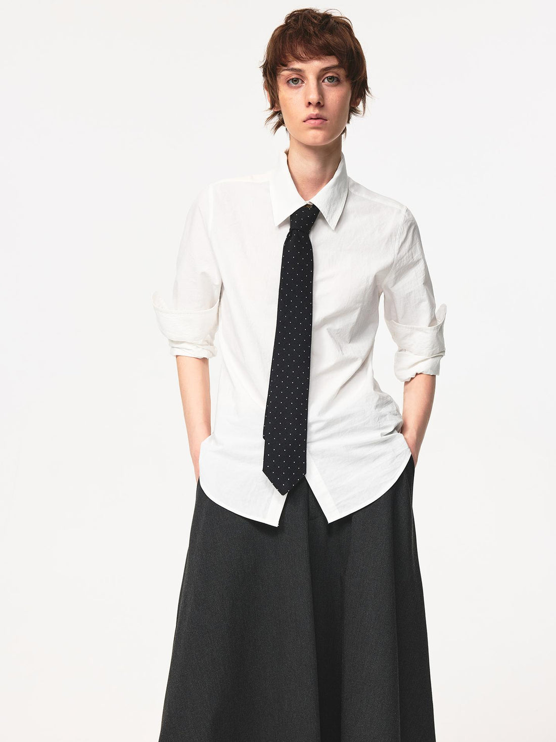 Northbutsouth Classic Layered Cotton Washed Textured White Shirt