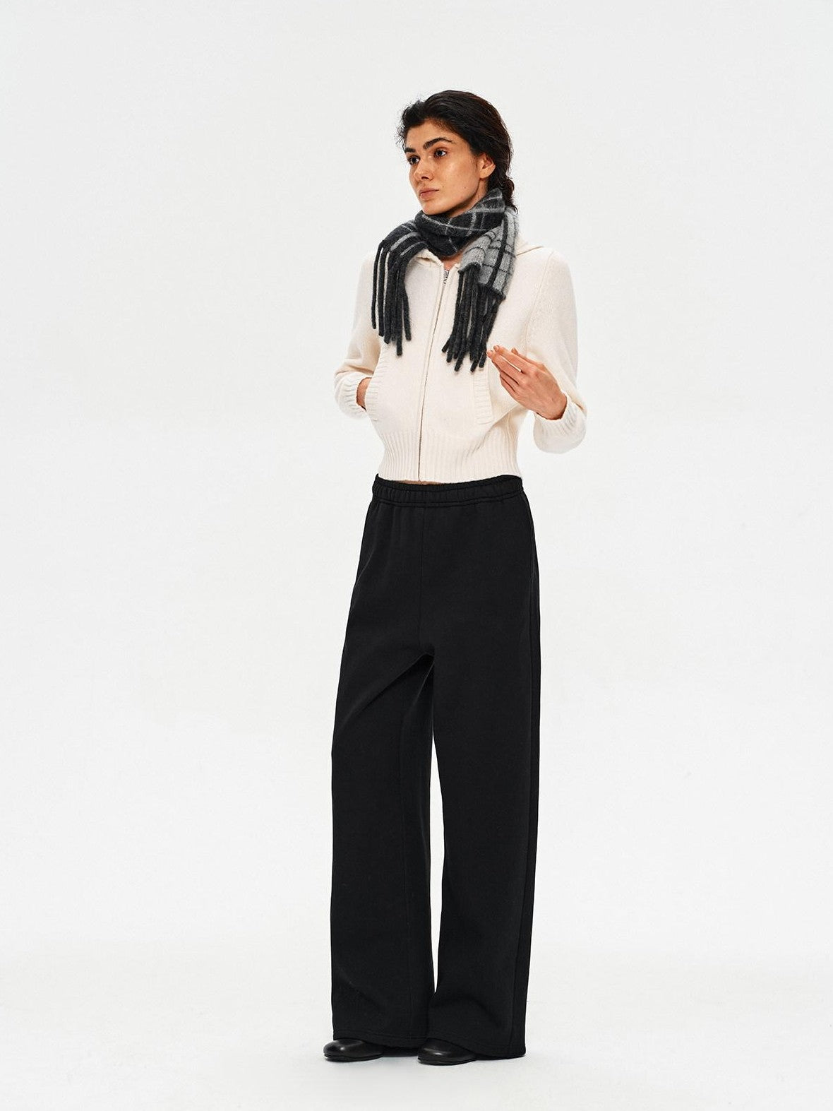Northbutsouth Classic Plaid Fringed Reversible Women&