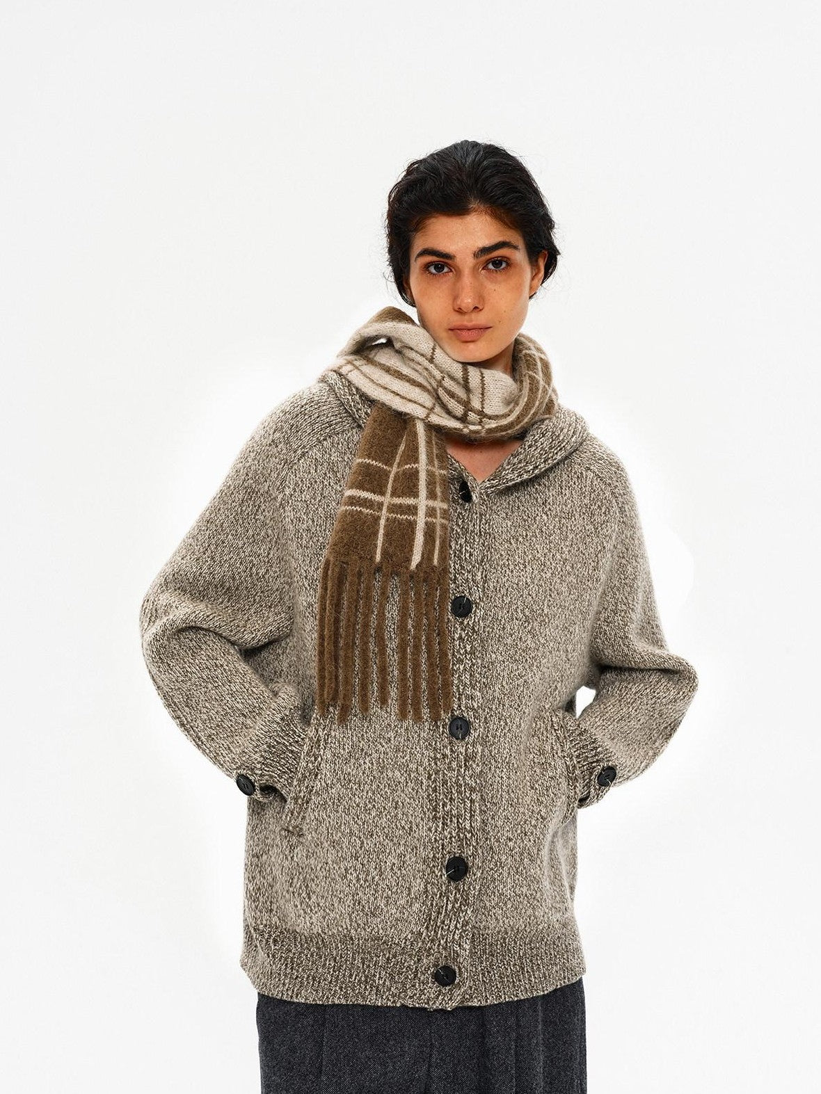 Northbutsouth Classic Plaid Fringed Reversible Women&