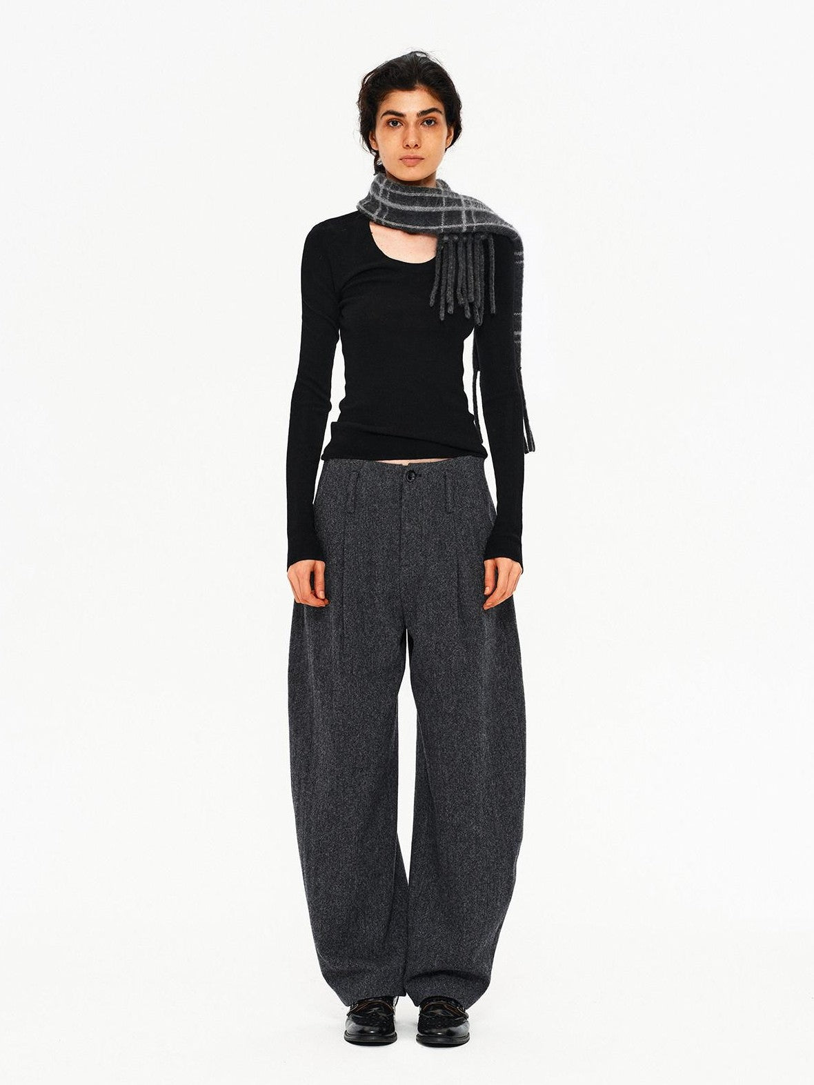 Northbutsouth Classic Plaid Fringed Reversible Women&