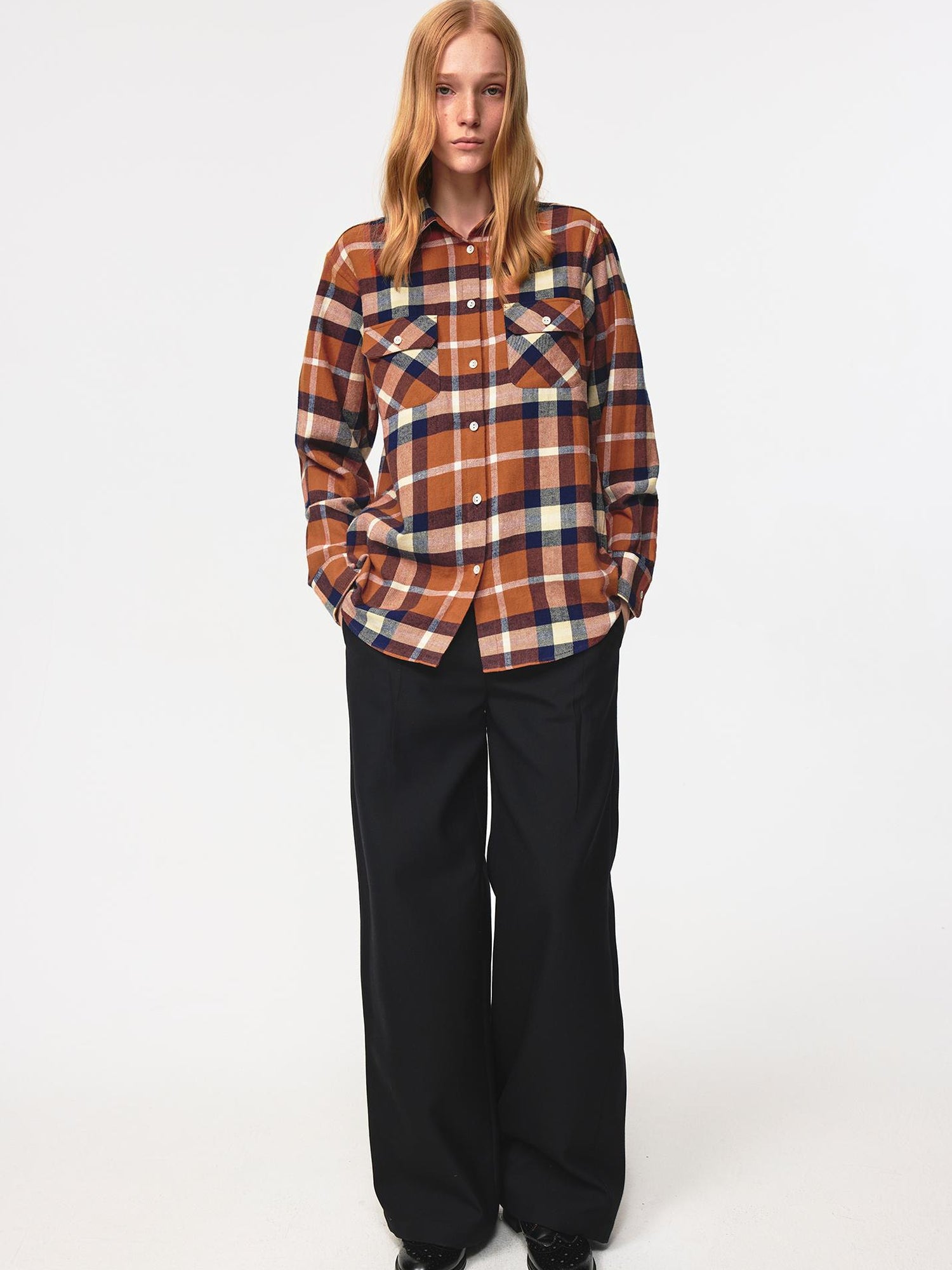 Northbutsouth Classic Retro Checkered Loose Fit Hemp Shirt Jacket