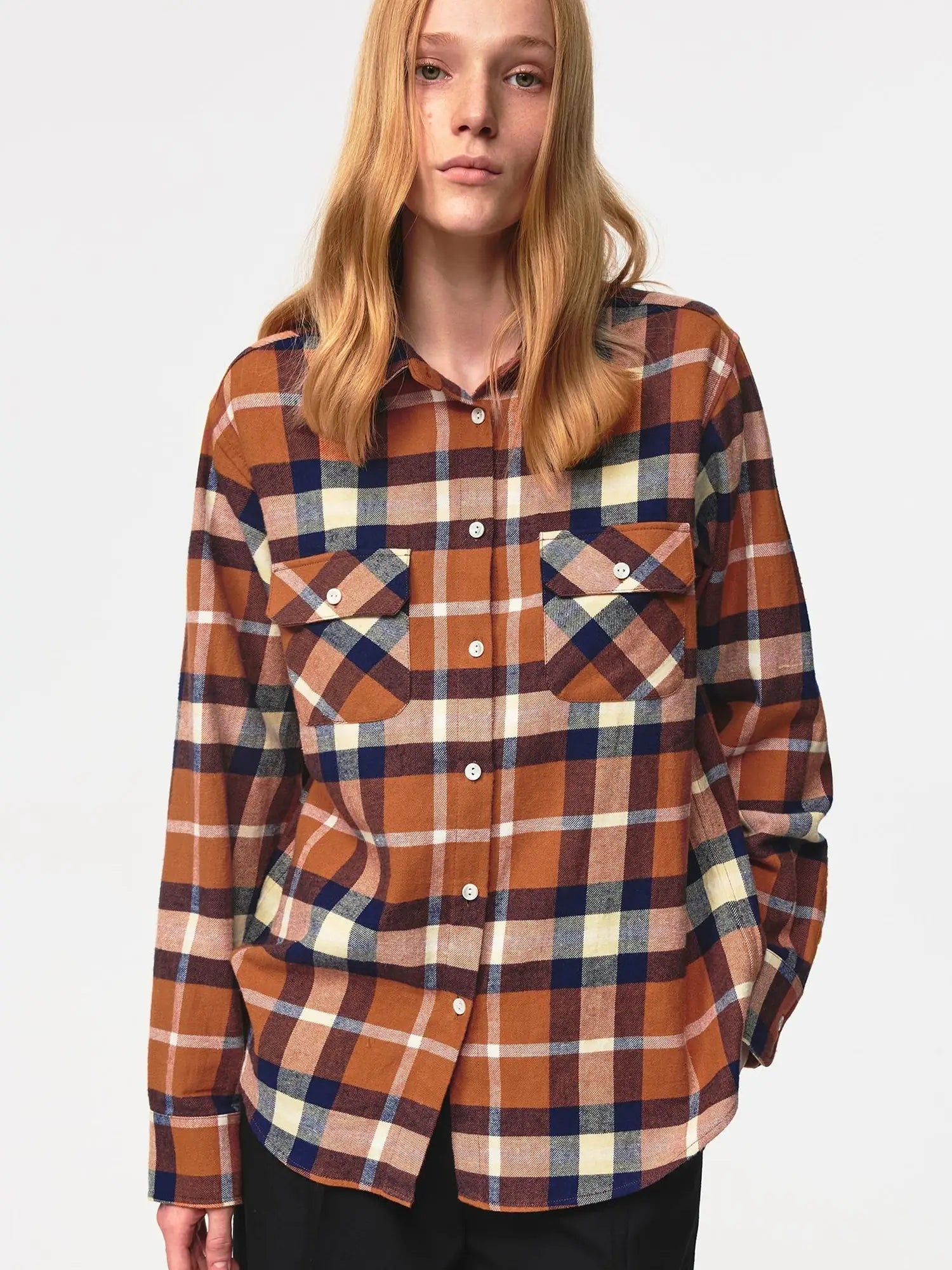 Classic Retro Checkered Loose Fit Hemp Shirt Jacket
