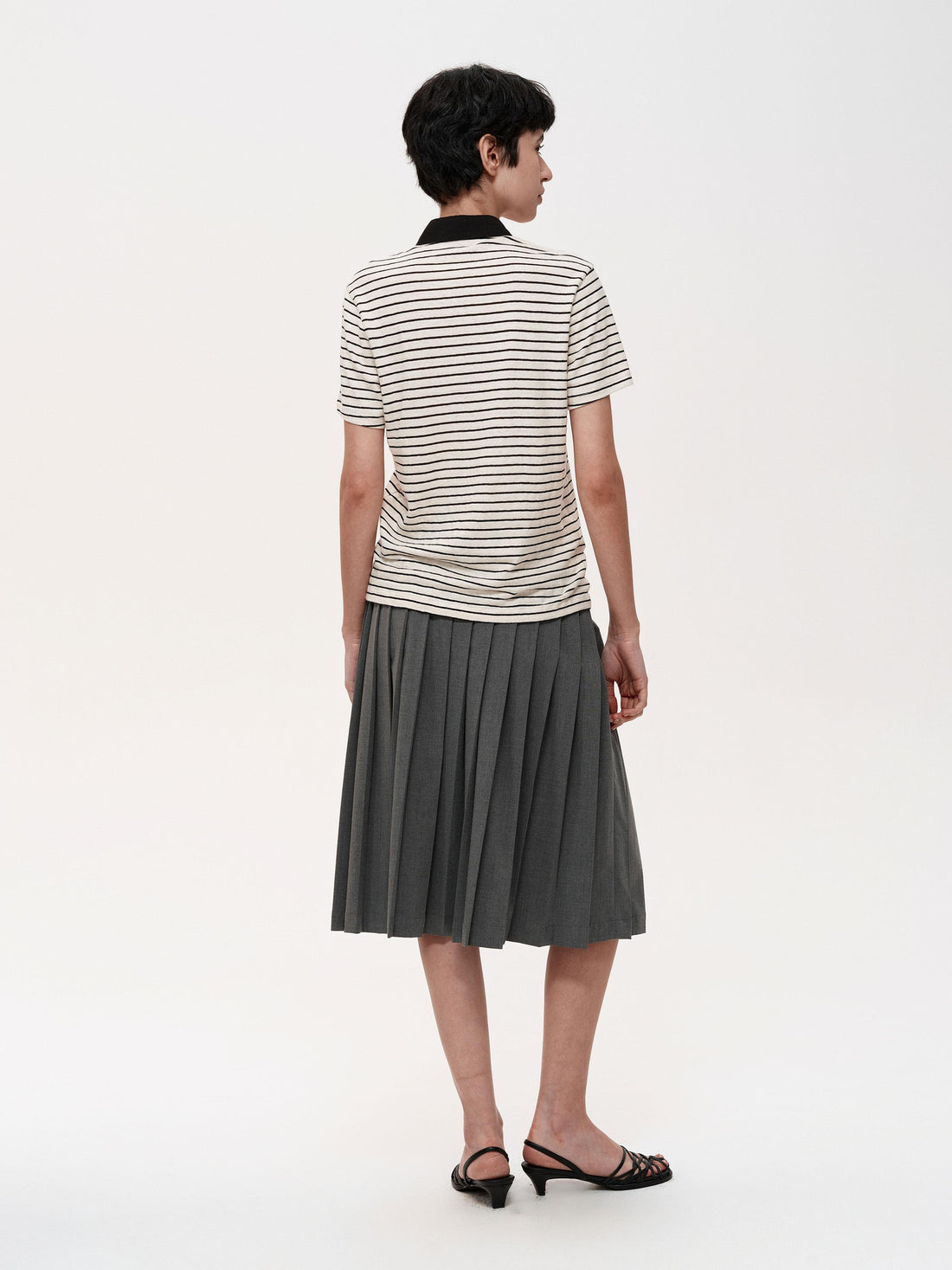 Northbutsouth Classic Stripe Polo Collar Relaxed Fit Casual T-shirt