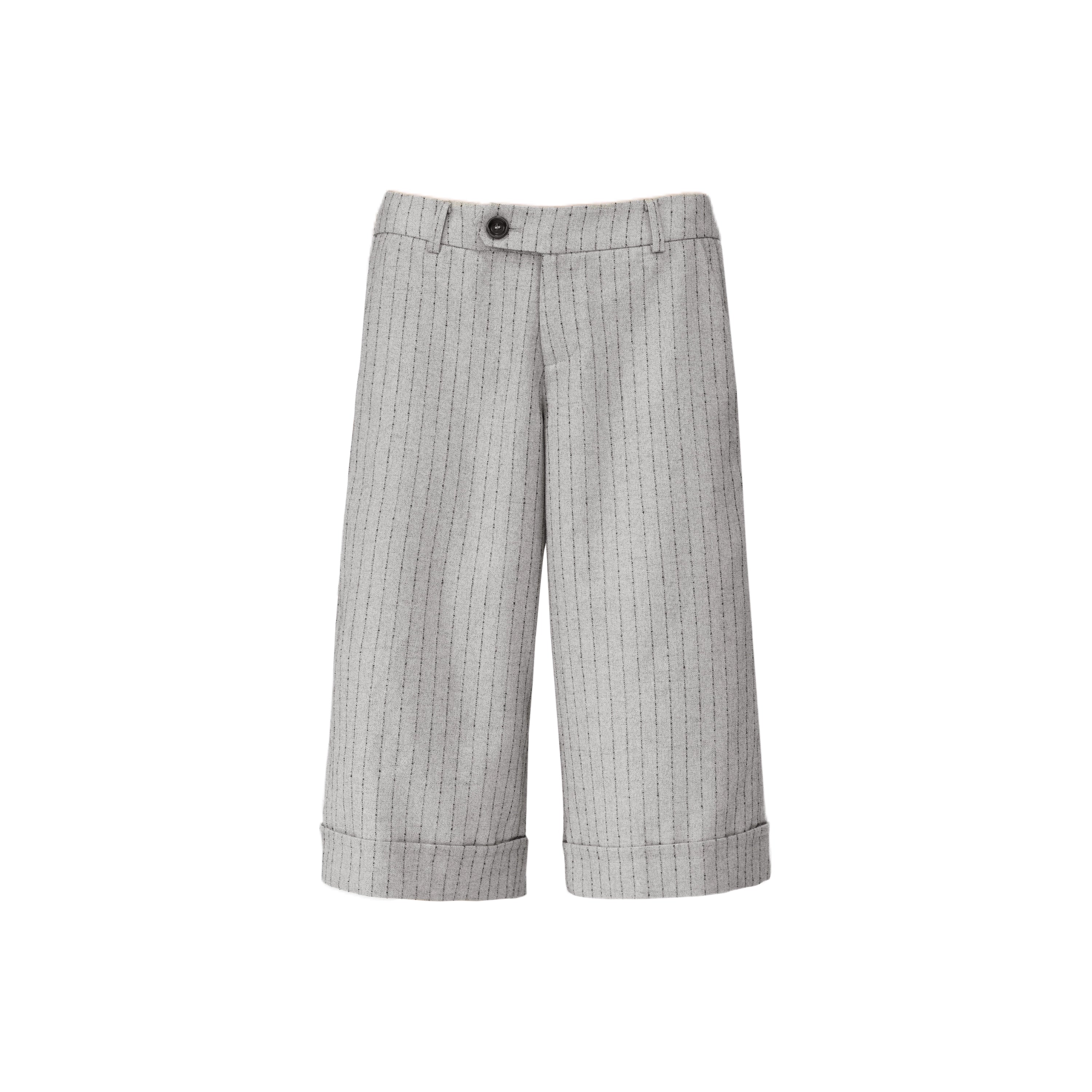 Northbutsouth Classic Striped Cuffed Cropped Casual Trousers MISSTT