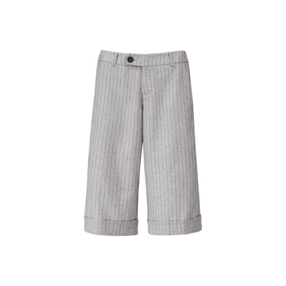 Northbutsouth Classic Striped Cuffed Cropped Casual Trousers MISSTT