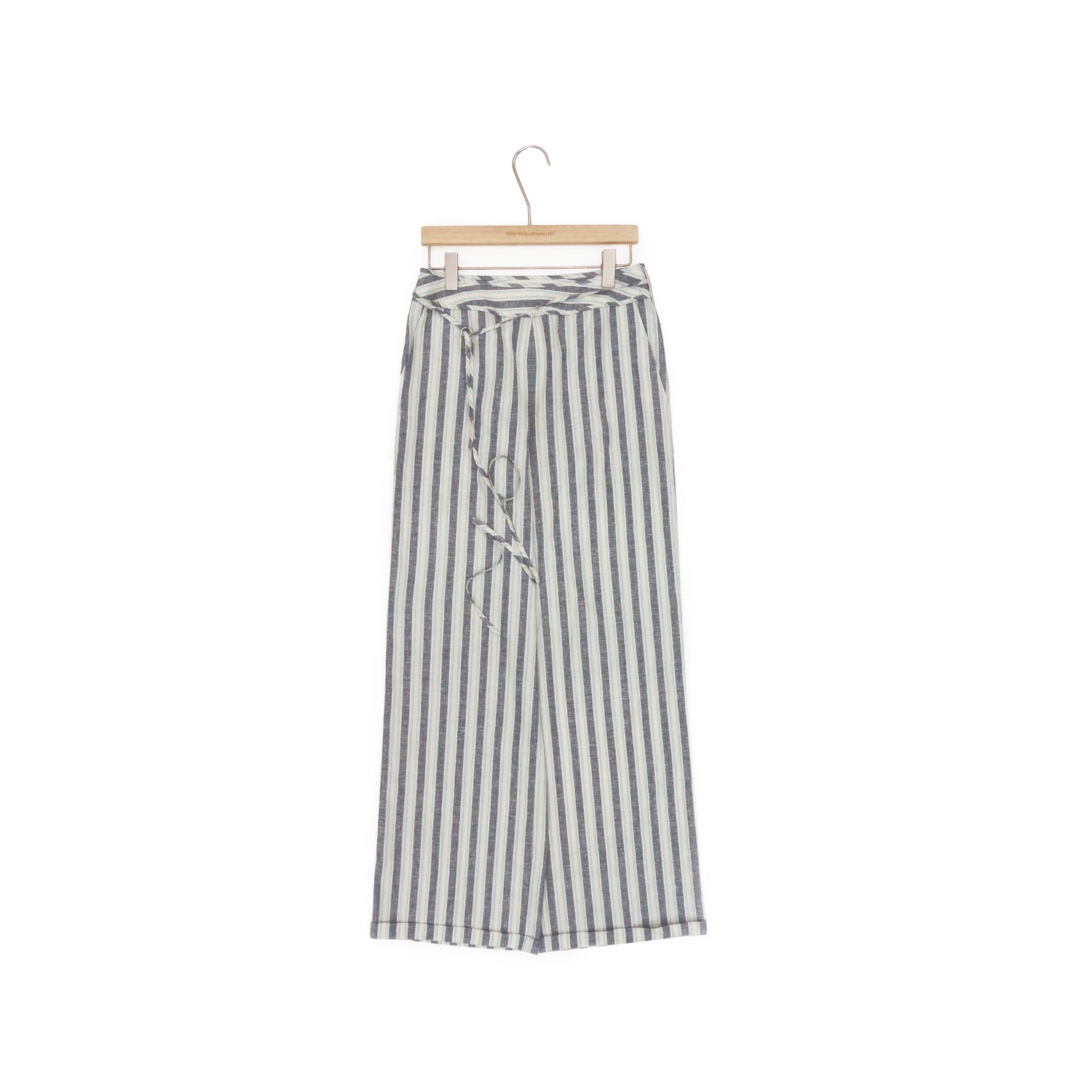 Northbutsouth Classic Striped Hemp Tencel Drawstring Waist Resort Trousers MISSTT