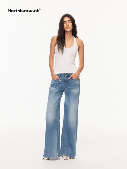 Northbutsouth Classic Three Color Ribbed Racerback Slimming Women&
