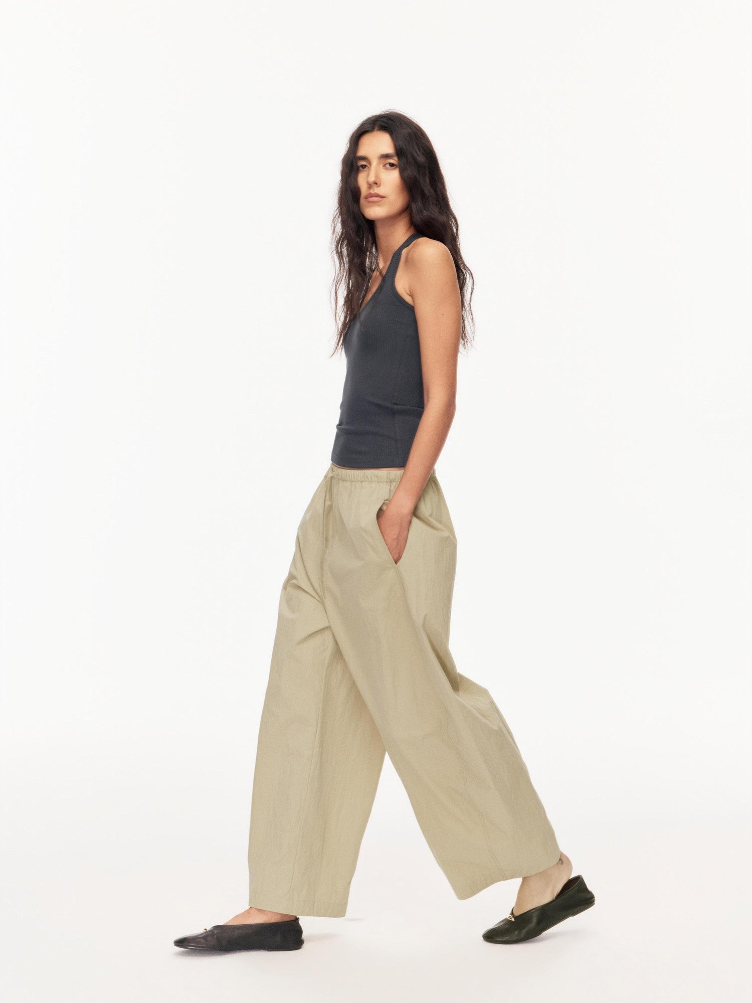 Northbutsouth Classic Three Color Ribbed Racerback Slimming Women&