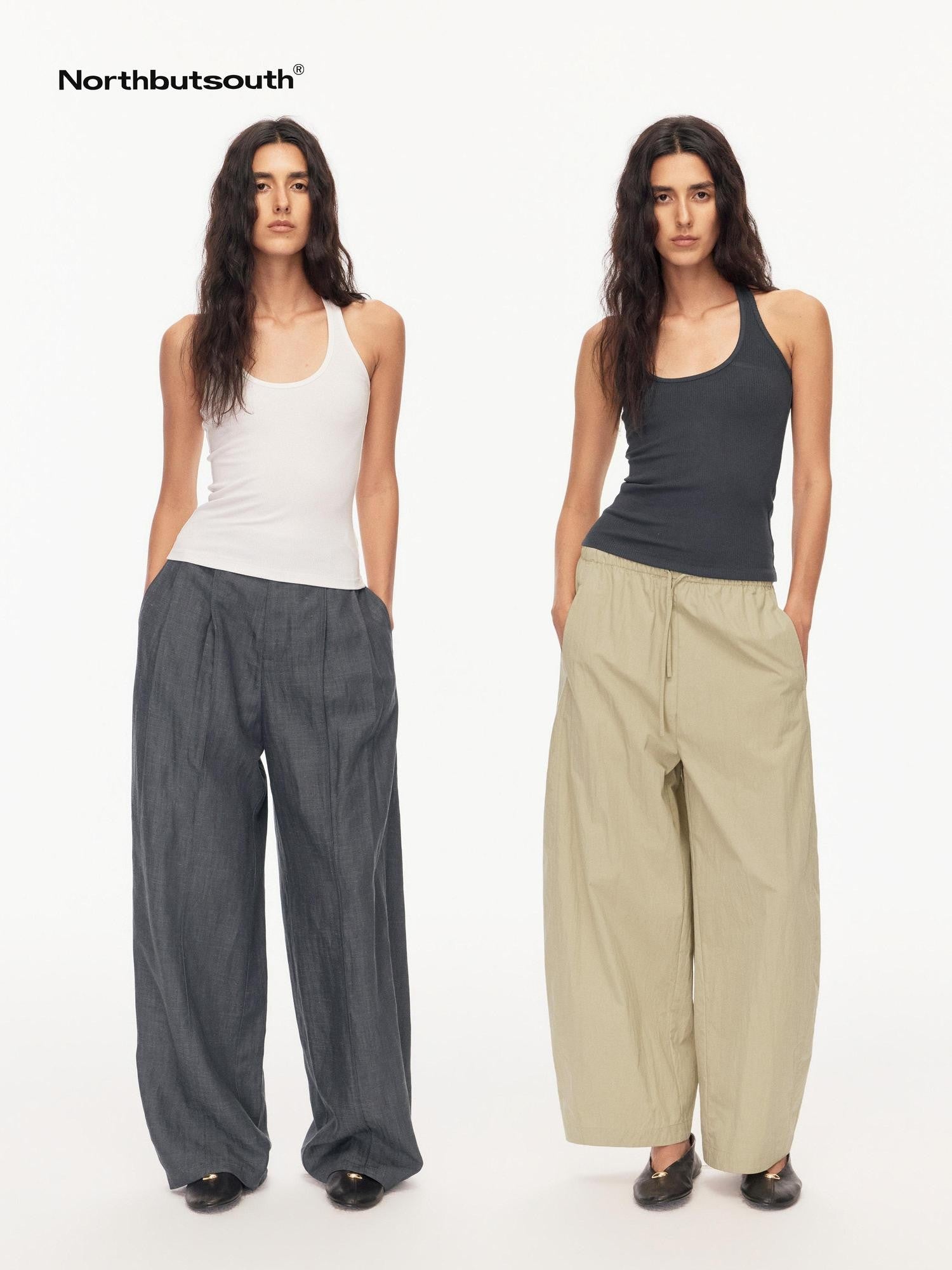 Northbutsouth Classic Three Color Ribbed Racerback Slimming Women&