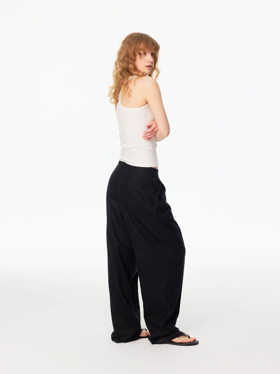 Northbutsouth Cocoon Double Pleat No Waistband Mid Low Rise Women&