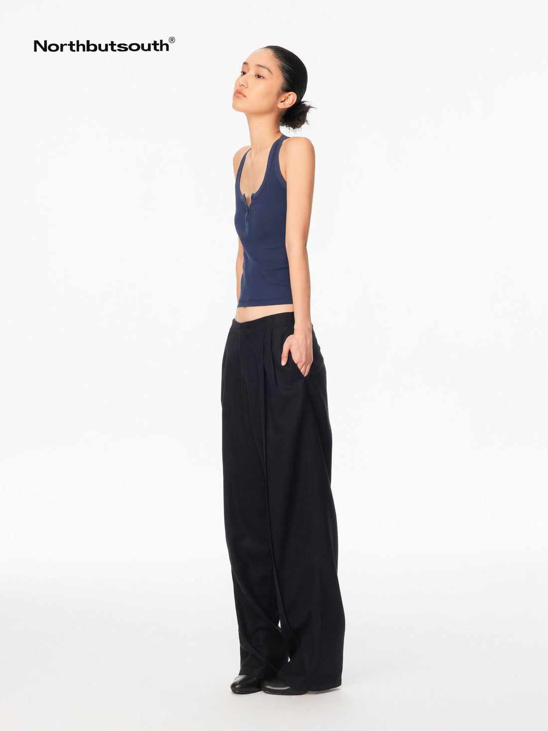 Northbutsouth Cocoon Double Pleat No Waistband Mid Low Rise Women&