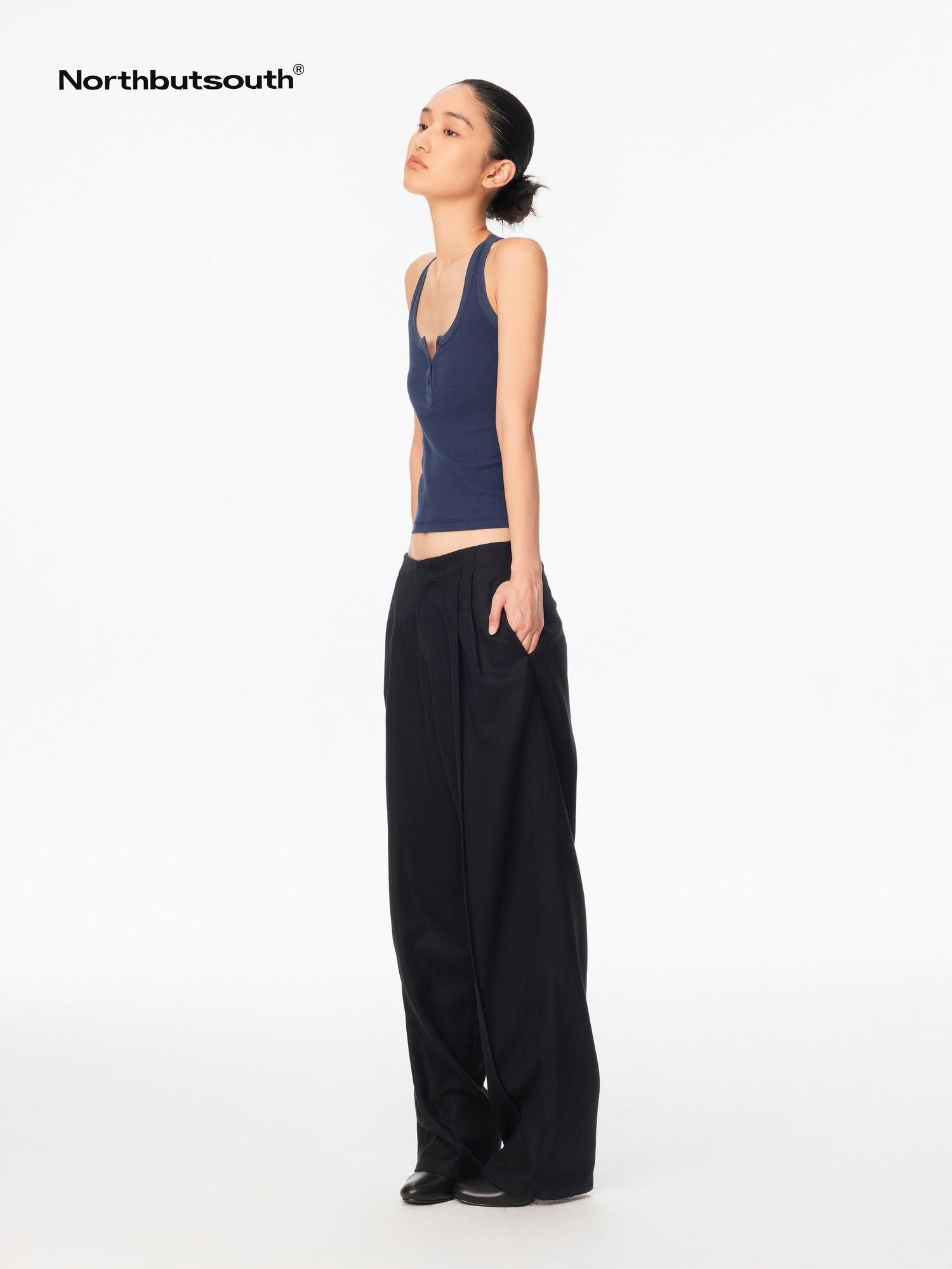 Northbutsouth Cocoon Double Pleat No Waistband Mid Low Rise Women&