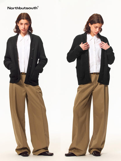 Northbutsouth Color Block Button Up Cardigan With Pockets Women&