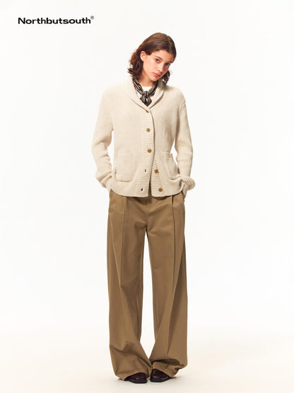 Northbutsouth Color Block Button Up Cardigan With Pockets Women&