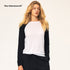 Northbutsouth_Colorblock_Asymmetric_Button_Round_Neck_Raglan_Sleeve_Loose_Knit_Women&