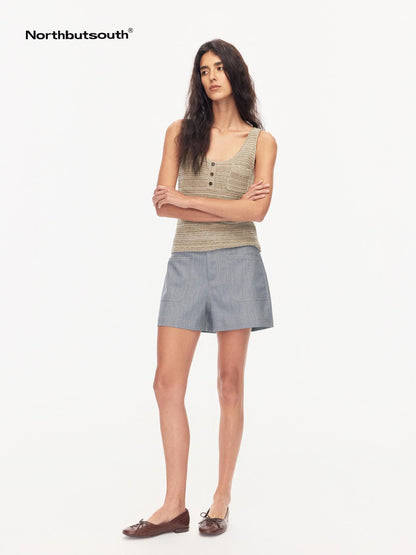 Northbutsouth Colorblock Denim Patch Pockets Women&