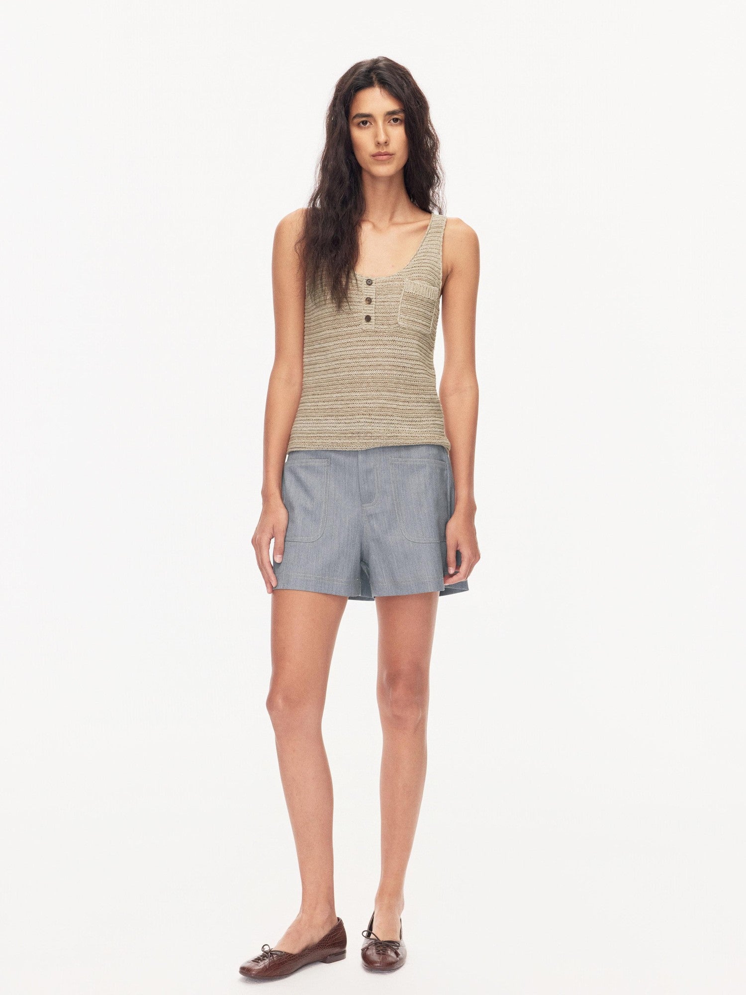 Northbutsouth Colorblock Denim Patch Pockets Women&