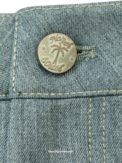 Northbutsouth Colorblock Denim Patch Pockets Women&