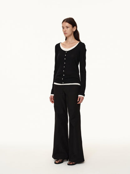 Northbutsouth Colorblock Faux Layered U Neck Women&